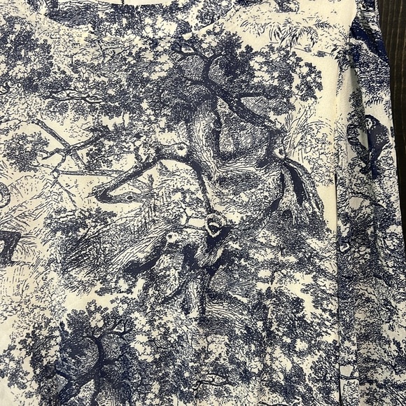 Moodie Wilderness Print Mini Dress M Toile Boho Nature Tiered Balloon Sleeves - Picture 5 of 13